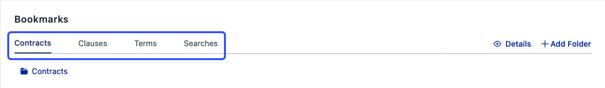 Overview of bookmark tabs