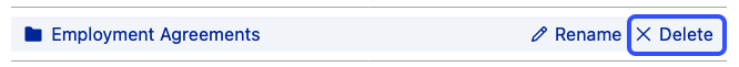 Delete folder button