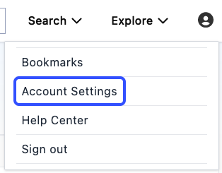 Account settings button
