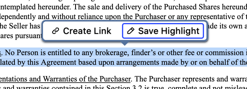 Save highlight button