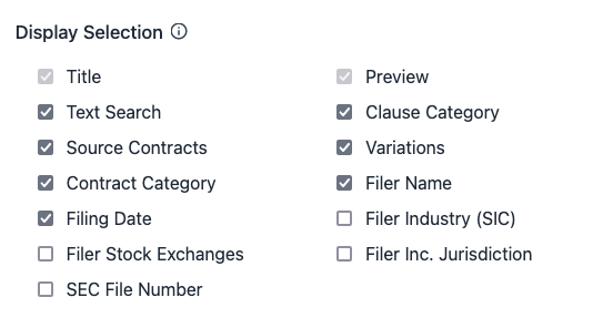 Display settings selection