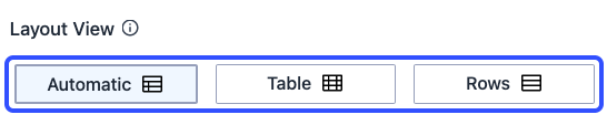 Layout view selection
