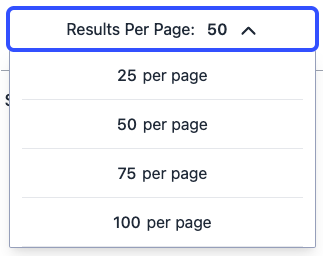 Results per page button
