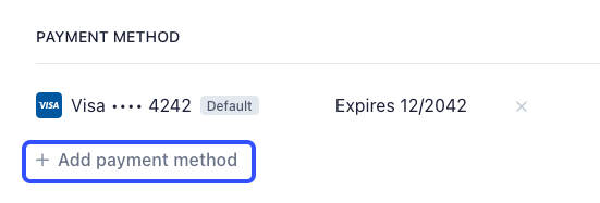 Add payment method button
