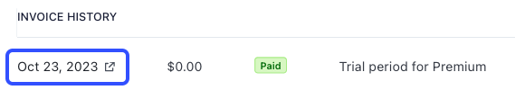 Invoice history