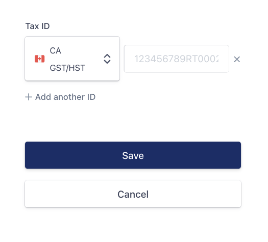 Update GST/HST ID